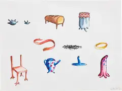Untitled by Nicolas Party, 2003, watercolour and ink on paper, sold Dec 2021