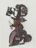 Ray Johnson, Untitled - All About Eve's Clamp, 1974-89, ink, graphite and collage on paper board
