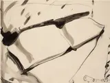 Claes Oldenburg, Study for Pillows: Bedroom Ensemble, 1963, crayon and India ink on paper