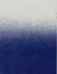 Irma Blank, Orrizonte, 2005, ballpoint pen on polyester