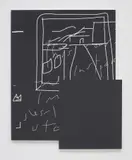 Jeff Elrod, Done Twice, 2015, acrylic and tape on canvas