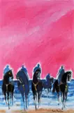 André Brasilier, Le retour du soir, 2019, gold foil and oil on canvas