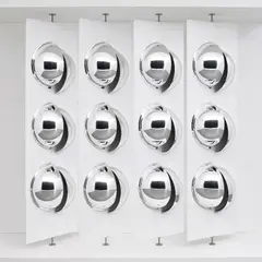 John Armleder, Liberty Dome Sliced, 1996, mirrored Plexiglas, in 24 parts