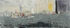 THEY ALONE SURVIVED by Nick Goss, 2008, oil, mixed media and resin on canvas, sold Dec 2021