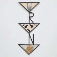 Untitled by Mimmo Paladino, 1989, oil and graphite on wood under glass mounted in an iron structure, sold Dec 2021