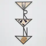 Mimmo Paladino, Untitled, 1989, oil and graphite on wood under glass mounted in an iron structure