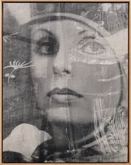 David Noonan, Untitled, 2012, silkscreen and jute on wooden panel, in artist's frame