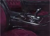 Issy Wood, Eggplant / car interior, 2019, oil on velvet