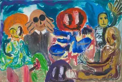 André Butzer, Chips und Pepsi und Medizin (Das Glück), 2003, oil on canvas