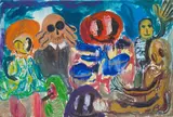 André Butzer, Chips und Pepsi und Medizin (Das Glück), 2003, oil on canvas