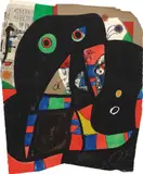 Joan Miró, Gaudí XX (D. 1079), 1979, Etching and aquatint in colours with paper collage, on shaped Arches paper, the full sheet