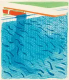 David Hockney, Pool Made with Paper and Blue Ink for Book, from Paper Pools (T.G. 269; M.C.A.T. 234), 1980, Lithograph in colours, on Arches Cover paper, the full sheet