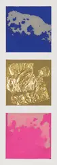 Yves Klein, Monochrome, from Edition Original 1, 1962-64, Yves Klein blue pigment, gold leaf and pink pigment, each contained between synthetic foil sleeves, mounted to support card (as issued)