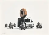 Donuts (Chocolate) by Banksy, 2009, Screenprint in colours, on Arches 88 paper, with full margins, sold Jan 2021