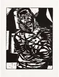 Kerry James Marshall, Untitled (MAN), 2017, Woodcut in brown and black, on wove paper, with full margins