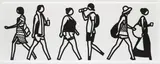 Walking in Melbourne 5, from Walking in Melbourne series by Julian Opie, 2018, Laser-cut museum board relief print, the full sheet, sold Jan 2021