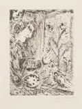 Marc Chagall, L’Artiste à la palette (The Artist with a Palette), 1968, Etching, on wove paper, with full margins