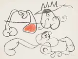 Untitled, plate 22 from Ubu aux Baléares (Ubu in the Balearic Islands) (M. 787; C. 146) by Joan Miró, 1971, Lithograph in colours, on Arches paper, with full margins, sold Jan 2021