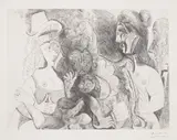 Pablo Picasso, La Fête de la patronne, avec un amour ithyphallique. Degas au nez rouge (The Patron Saint's Day, with Phallic Love. Degas with the Red Nose), plate 114 from Séries 156 (Bl. 1970; Ba. 1979), 1971, Etching, on BFK Rives paper, with full margins