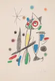 Untitled, plate 12 from Maravillas con variaciones acrósticas en el jardín de Miró (Wonders with Acrostic Variations in Miró's Garden) (M. 1056; C. 211) by Joan Miró, 1975, Lithograph in colours, on Arches paper, with full margins, sold Jan 2021