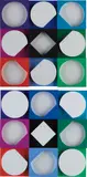Victor Vasarely, Topaze blanche négatif; and Topaze blanche positif (Negative White Topaz; and Positive White Topaz), 1967, Two wooden relief multiples painted in colours
