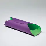 Dan Flavin, Guggenheim Tondo, 1992, Double-sided mezzotint in purple and green (one on each side), on handmade paper, the full sheet rolled and fastened with a single stitch (as issued)