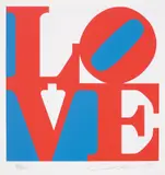 Robert Indiana, Book of Love: one plate, 1996, Screenprint in colours, on A.N.W. Crestwood Museum Edition paper, with full margins, with accompanying poem