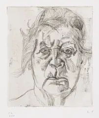 Lucian Freud, The Painter's Mother (final version) (H. 20; F. 22), 1982, Etching, on wove paper, with full margins
