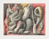 Henry Moore, Four Ideas for Sculpture (C. 649), 1982, Lithograph in colours, on BFK Rives paper, with full margins
