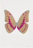 The Souls III - Hazy Gold/Fuschia Pink/Silver Gloss by Damien Hirst, 2010, Foil block print in colours, on Arches 88 archival paper, with full margins, sold Jan 2021
