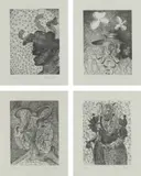 George Condo, Untitled, 1989, Four etchings, on Hahnemühle paper, with full margins
