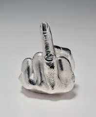Artist's Hand by Ai Weiwei, 2017, Cast urethane resin multiple with electroplated rhodium, contained in the original cardboard presentation box, sold Jan 2021