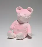Daniel Arsham, Cracked Bear (Pink), 2019, Cast multiple in plaster with fabric and pigment, contained in the original presentation box