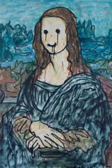 Madsaki, Mona Lisa 3P (inspired by Leonardo Da Vinci), 2019, Offset lithograph in colours, on smooth wove paper, the full sheet