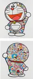 Doraemon: Hip Hip Hurrah!; and M. Fujiko, F. Fujio and Doraemon Are In The Field of Flowers by Takashi Murakami, 2019/20, Two screenprints in colours, on wove paper, with full margins, sold Jan 2021
