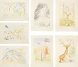 Le Bestiaire de La Fontaine Dalinisé (La Fontaine's Bestiary Dalinized) (M. & L. 653-664) by Salvador Dalí, 1974, The complete set of 12 drypoints with pochoir in colours, on Arches paper, with full margins, with title page, the sheet, sold Jun 2021