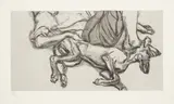 Lucian Freud, Pluto (H. 37), 1988, Etching and drypoint with hand-colouring in grey watercolour, on Somerset Satin paper, with full margins