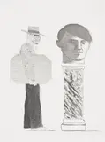 David Hockney, The Student, from Hommage à Picasso (S.A.C. 153, M.C.A.T. 143), 1973, Etching, on Arches paper, with full margins