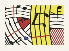 Composition IV (C. 293) by Roy Lichtenstein, 1995, Screenprint in colours, on BFK Rives paper, with full margins, sold Jun 2021