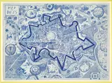 Grayson Perry, A Map of Days (blue), 2013, Etching in blue from four plates, printed on one sheet of wove paper, with full margins