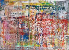 Abstraktes Bild (P1) by Gerhard Richter, chromogenic print, flush-mounted to aluminium with metal strainer on the reverse, sold Jun 2021