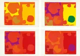Patrick Heron, Six in Light Orange with Red in Yellow; Six in Vermilion with Green in Yellow; Six in Vermilion with Red in Red; and Six in Vermilion with Violet in Red, 1970, Four screenprints in colours, on J. Green paper, with full margins