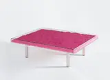 Yves Klein, Table Rose (Pink), designed 1961, Rose pigment, glass, Plexiglas and chrome-plated metal