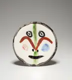 Visage no. 157 (Face no. 157) (R. 489) by Pablo Picasso, 1963, White earthenware round plate painted in colours with partial brushed glazed, sold Jun 2021
