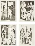 Pablo Picasso, Sable mouvant (Quicksand) (Bl. 1183-1192, Ba. 1152-1161, C. 136), 1966, The complete set of 10 aquatints, on Rives paper watermarked LB , with full margins, with title page, justification and text by Pierre Reverdy, the sheets loose and folded (as issued) all contained in the original parchment wrapper and linen-covered slipcase