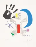 Joan Miró, Bonjour Max Ernst (Hello Max Ernst) (D. 936, C. 215), 1976, Etching and aquatint in colours with embossing, on Arches paper, with full margins