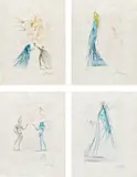 Tristan et Iseult (Tristan and Isolde) (M. & L. 406-426) by Salvador Dalí, 1970, The complete set of 21 drypoints in colours, on Japon nacré paper, with full margins, the sheets loose (as issued) all c, sold Jun 2021