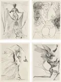 La Vénus aux fourrures (Venus in Furs) (M. & L. 357-376) by Salvador Dalí, 1969, The complete set of 20 prints including 16 drypoints, on Arches paper, with full margins, and accompanying four vignette, sold Jun 2021