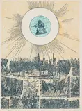 Max Ernst, La Ballade du soldat (The Ballad of the Soldier) (S. & L. 218), 1972, The complete set of 34 lithographs in colours, on Japon nacré paper, the full sheets and with margins, the sheets loose (as issued) all contained in the original paper wrappers and blue cloth-covered boards with design on the front and title on the spine