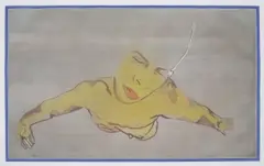 Francesco Clemente, Semen, 1987, Etching and aquatint in colours with silver collage, on Fabriano Rosaspina paper, with full margins
